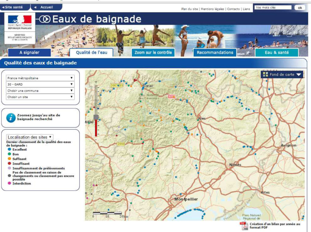 Qualité Des Eaux De Baignade 2022 Gard